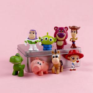 8Pcs 많은 애니메이션 토이 스토리 미니 액션 피규어 4.5cm 버즈 라이트 이어 우디 장식품 데스크탑 장식품 어린이 장난감 휴일 선물