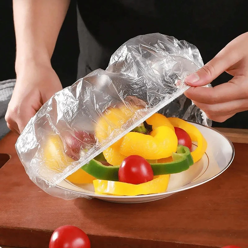 100Pcs 냉장고용 식품 커버 신선도 유지 일회용 주방 접시 방진 커버 재사용 가능한 탄성 식품 그릇 뚜껑 신제품
