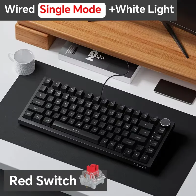 AJAZZ AK820/Pro 무선 기계식 키보드 블루투스 5.1 2.4G USB-C 유선 핫스왑 가능 RGB 게이밍 키보드 가스켓 마운트 포함
