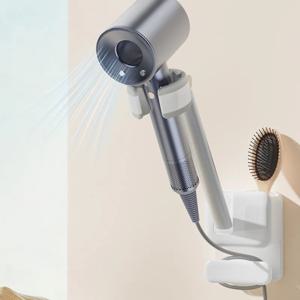 구멍 없는 벽걸이형 헤어드라이어 스탠드, 욕실 헤어드라이어 정리함, 편리한 헤어드라이어 홀더
