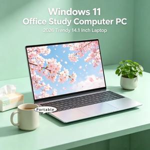 가성비 좋은 초슬림 14.1인치 노트북 인텔 4405U 16GB 램 2TB SSD 1080P 디스플레이 윈도우 11 프로 오피스 게이밍 컴퓨터