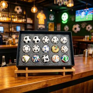 15개입 월드컵 역사적인 미니 축구공 컬렉션 세트 기념 축구 모형 팬 선물