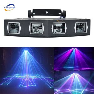 4렌즈 RGB 3 in 1 레이저 조명 DMX512 스캐닝 라인 효과 무대 조명 레이저 프로젝터 DJ 디스코 바 조명