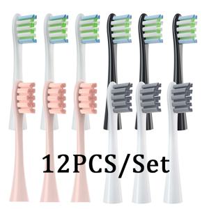Oclean X/ X PRO/ Z1/ F1/ One/ Air 2 /SE 소닉 전동 칫솔 듀폰 소프트 브리슬 노즐용 교체용 브러시 헤드 12개