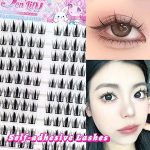 DIY 셀프 접착 클러스터 속눈썹 10줄/박스, 글루 프리 만화 스타일 분할형 속눈썹 내추럴 룩