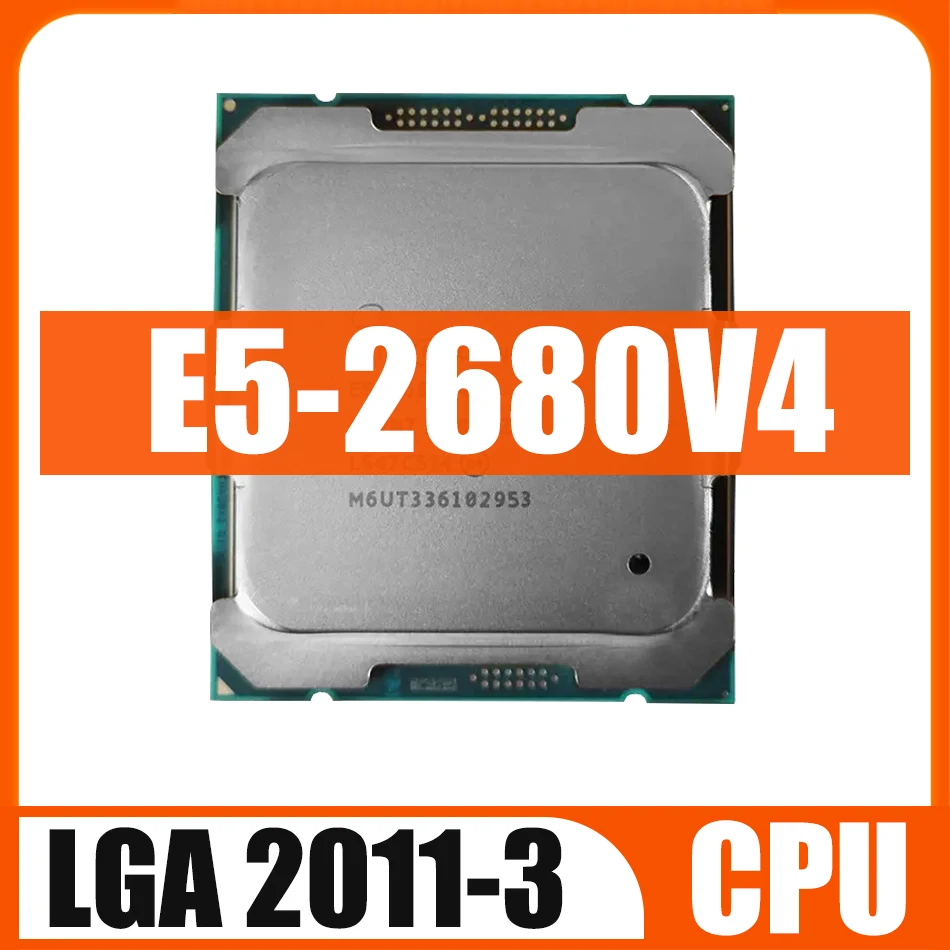 중고 XEON E5 2680 V4 CPU 프로세서 14코어 2.40GHz 35MB L3 캐시 120W SR2N7 LGA 2011-3 지원 X99 메인보드 E5-2680V4