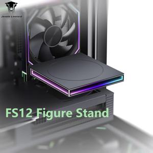 FS12 유니폼 조명 LED 라이트 베이스 스탠드 섀시 (PC 케이스 팬 마운트, 피규어, 크리스탈 글래스 아트 디스플레이용)