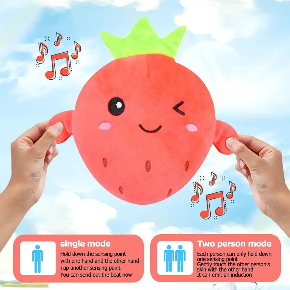 창의적이고 특이한 음악 리듬 부모-자녀 상호작용 플러시 인형 바나나 과일 인덕션 장난감 음악 감각 능력 향상