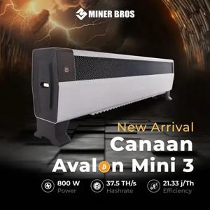 브랜드 뉴 캔아나 아발론 미니 3 BTC 채굴기 37.5 TH/s 800W 110-240V AC 50/60Hz 66칩, 4나노미터 프로세스 솔로 채굴 35~55dB