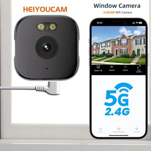 1/2PCS HEIYOUCAM 2K 무타공 창문 카메라-가정 보안을 위한 실내 및 실외 유리 통과 감시, 사람 감지