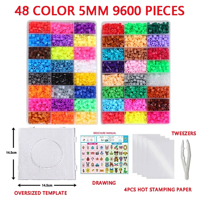 72 색상 5mm /2.6mm 세트 녹는 구슬 픽셀 아트 퍼즐 하마 비즈 Diy 3D 퍼즐 수제 선물 퓨즈 비즈 키트 철 장난감