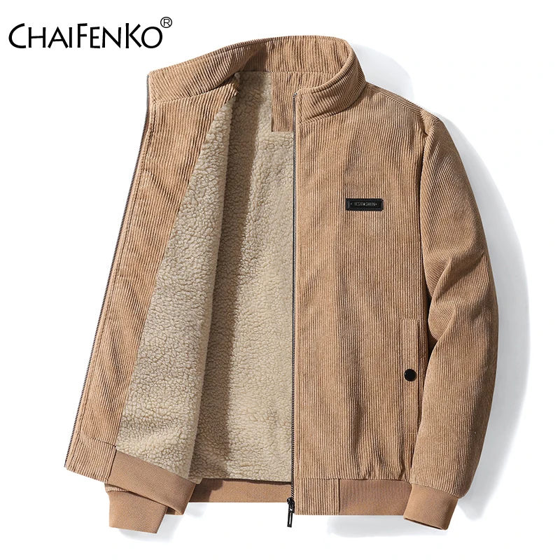 남성 2025 겨울 브랜드 두꺼운 따뜻한 양털 재킷 남성 패션 Windproof 야외 코트 남성 가을 Outwear 클래식 캐주얼 재킷 남성