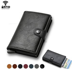 탄소 섬유 신용 카드 소지자 지갑 돈 가방 남자 Rfid 스마트 금속 얇은 슬림 미니멀리스트 지갑 남성용 블랙 Vallet 선물
