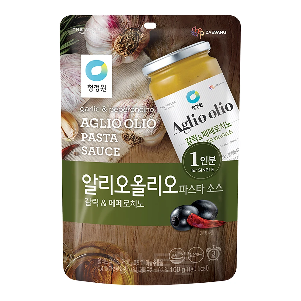청정원 싱글파우치 알리오올리오 파스타소스 100g