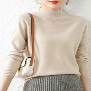 가을 겨울 여성용 터틀넥 스웨터 패션 시크 풀오버 슬림 긴팔 니트 점퍼 부드럽고 따뜻한 여성용 상의