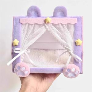 인형 텐트 침대 귀여운 작은 신선한 면 인형 아기 침대 창의적인 수납 장난감 실내 데스크탑 장식품 귀여운 선물 타로 가구