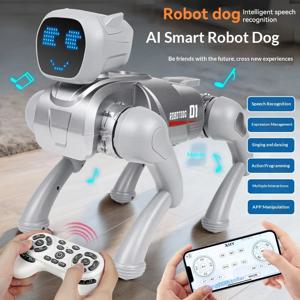 로봇 개 RoboDog D1 음성 제어 APP 원격 제어 프로그래밍 가능한 대화형 전자 장난감 어린이를위한 음성 인식 선물