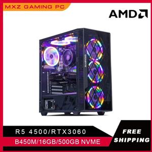 게이밍 PC 라이젠 5 4500 RTX3060 500GB NVME 윈도우10 프로 키 데스크탑 컴퓨터 시스템 유닛 PC 커스텀 PC 게이머용 완제품
