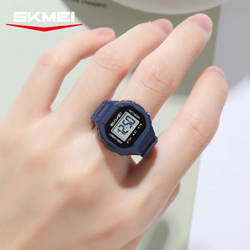 SKMEI 2699 새로운 LED 디지털 여성 패션 멋진 반지 손가락 시계 크로노그래프 플라스틱 시계 레이디 주얼리(크기를 조정할 수 없음)
