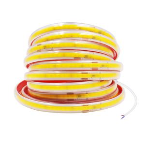 AC 230V COB 스트립 240LED/M IP65 방수 테이프 접착제, 2 핀 와이어 케이블 포함, 220V 차가운 자연 웜 화이트, 10cm 절단 가능
