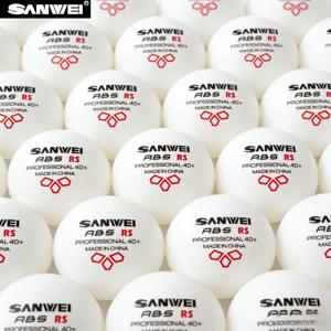 오리지널 SANWEI ABS 신소재 40+ 탁구공 50/100개 전문 훈련용 탁구공