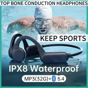 Shokz 오픈형 스포츠용 무선 이어폰 뼈 전도 블루투스 IPX8 방수 헤드폰 32G RAM MP3 음악 헤드셋