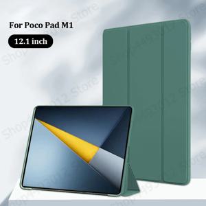 포코 패드 M1 케이스 12.1인치 트라이폴드 PU 가죽 소프트 TPU 백 스탠드 태블릿 쉘 (펀다 샤오미 포코 패드 M1 케이스 코크 2025)