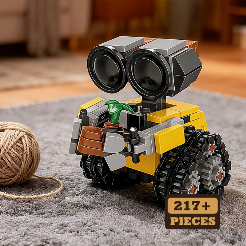 클래식 영화 200+피스 미니 로봇 월-이 MOC 빌딩 블록 모델 DIY 브릭 키트 창의적인 장난감 어린이 성인 선물
