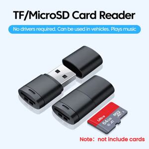 USB2.0 미니 마이크로 SD 카드 고속 메모리 카드 리더기 (TF 카드 슬롯 포함, 최대 2TB 호환) 휴대용 메모리 카드 리더 어댑터