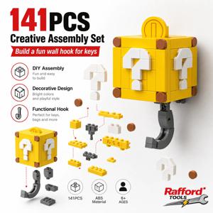 Rafford 141PCS 코인 빌딩 블록 키 체인 세트 DIY 미니 벽돌 키트 크리 에이 티브 펜던트 장난감 어린이 수집가를위한 크리스마스 선물