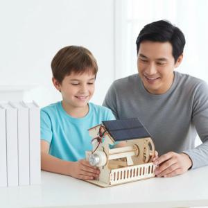 쌀겨 제거 물레방아 실습 학습 DIY 물레방아 모형 교육 키트 어린이를 위한 역사적인 기계 장치