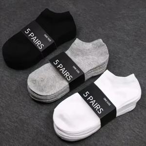 1/3/5/6 쌍 남성 여성 양말 블랙 화이트 그레이 편안한 통기성 발목 양말 봄 여름 2024 짧은 양말 로우 컷 얇은