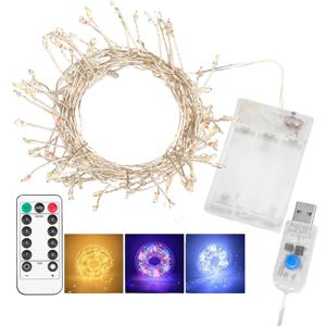 리모컨 조명 가랜드 요정 조명 5V DC LED 폭죽 모양 줄 조명 USB 배터리 전원 웨딩 장식용