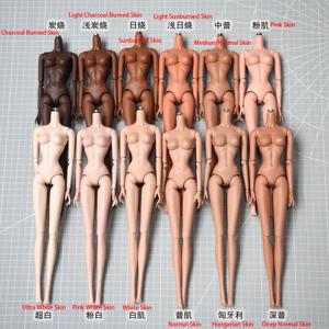 새로운 루리/슈퍼모델 인형 바디 장난감 12가지 피부톤 고품질 교체 가능한 큰 가슴 1/6 바디 부품 바비 인형용 탈부착 가능
