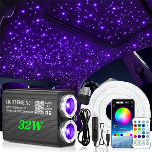 스타라이트 헤드라이너 키트 듀얼 컬러 32W 1000개 반짝이는 별 조명 (0.75mm*9.8피트) RGBW 스타라이트 고급스러운 별빛 하늘