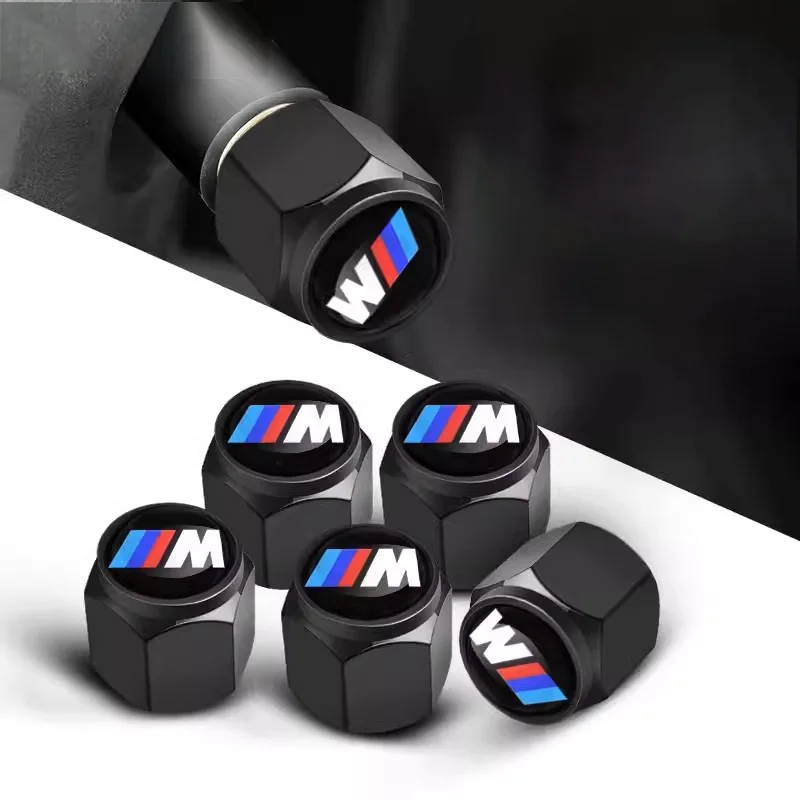 5개 알루미늄 자동차 휠 타이어 밸브 캡 먼지 커버 액세서리 (BMW M E34 E36 E60 E90 E46 F10 F20 F30 X5 X6 X1 M2 M3 M5 M6 E71 용)