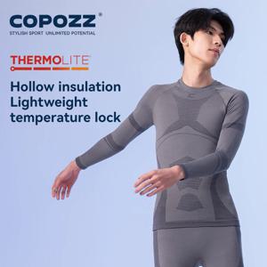 COPOZZ 여성 남성 메리노 울 스키 열 속옷 세트 기능성 압축 운동복 꽉 스노우 보드 탑과 바지 성인