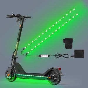 스쿠터 및 자전거용 RGB Led 스트립 조명 안전 경고등, 야간 라이딩 야외 경주용 배터리 구동 조명
