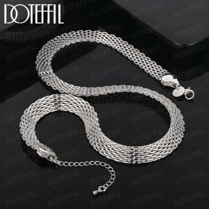 DOTEFFIL 뜨거운 창의력 그물 체인 목걸이 여성을위한 10mm 925 스털링 실버 패션 디자이너 파티 웨딩 보석 선물