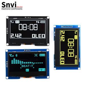 2.42인치 OLED 디스플레이 모듈 128x64 LCD HD 스크린 모듈 SSD1309 7핀 SPI/IIC I2C 시리얼 인터페이스 아두이노 UNO R3용