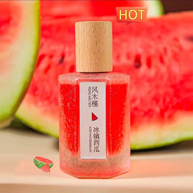 50ml 프루티 여성 향수 수박 복숭아 천연 향수 오 드 뚜왈렛 오래 지속되는 매력적인 상쾌한 향기 바디 스프레이