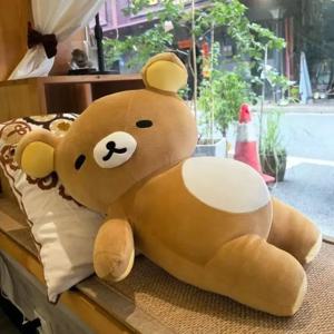 리락쿠마 초부드러운 대형 봉제 인형 긴 바디 필로우 소파 쿠션 수면 동반자 게으른 여가용 귀여운 봉제 인형 선물