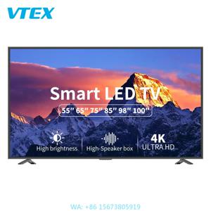 오리지널 75인치 4K 스마트 TV 스크린 이중 강화유리 대형 스크린 텔레비전 스마트 음성 초슬림 평면 TV