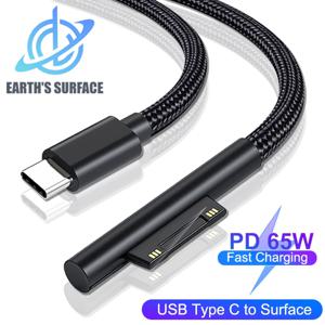 PD 65W 고속 충전 USB 유형 C 전원 공급 장치 케이블 Microsoft Surface Pro 7 3 4 5 6 15V 3A 태블릿 충전기 USB C 어댑터 케이블