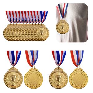 10개 상패 메달 1위 2위 3위 목걸이 리본 금속 우승 트로피 스포츠 대회 파티 상