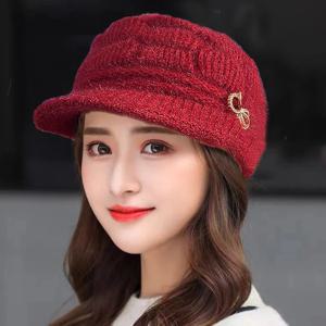 겨울 따뜻한 모자 니트 모자 캐주얼 패션 엄마 모자 할머니 모자 플러시 두꺼운 양털 안감 따뜻한 양모 크리스마스 선물