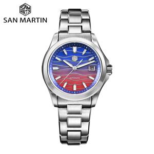 산 마틴 39mm 럭셔리 남성 시계 미요타 9015 자동 기계식 시계 스플라이싱 모프 다이얼 100m 방수 커플 선물 SN0150