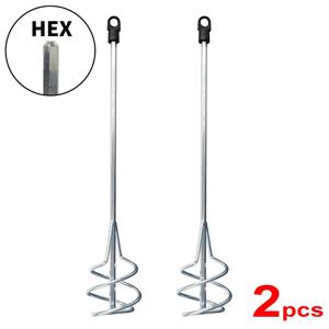 2Pcs 페인트 교반기, 80x400mm 육각 스레드 혼합 패들, 접착제용 페인트 거품기 시멘트 콘크리트 접착제 DIY 도구