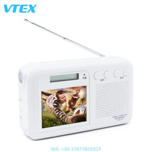 3.2인치 수동 크랭크 다이나모 수동 발전 미니 PC TV 비상용 사무실 저렴한 휴대용 브래킷 미니 TV