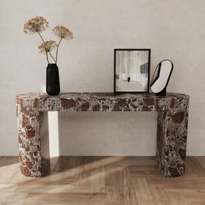 &d FURNITURE 발라지오 로쏘 레반토 플루티드 마블 콘솔 테이블